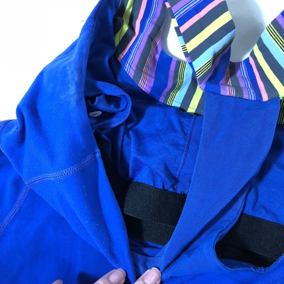 Lululemon Royal Blue & Stripes Scoopneck Tank Top - Picture 7 of 8